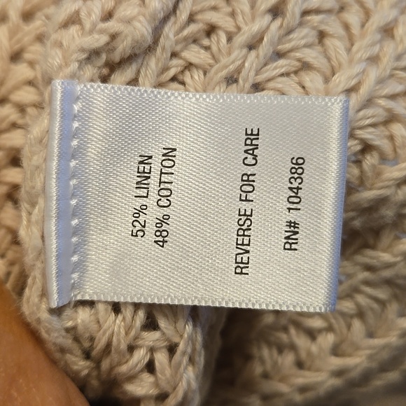 Garnet Hill Isle Linen Cotton Relax Fit Knit Collared Button Front Cardigan NWOT - Picture 13 of 14